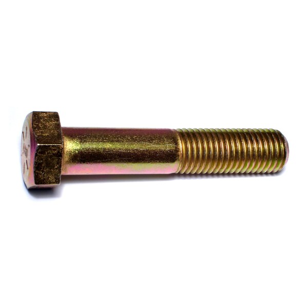 Midwest Fastener Grade 8, 7/8"-9 Hex Head Cap Screw, Zinc Yellow Steel, 4-1/2 in L, 5 PK 54372 - main